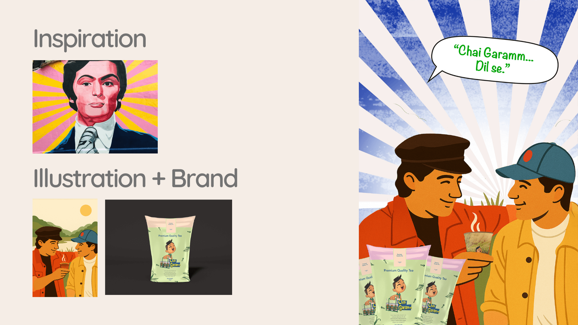 Poster featuring two actors - Inspired from Ranjit Dahiya's mural style