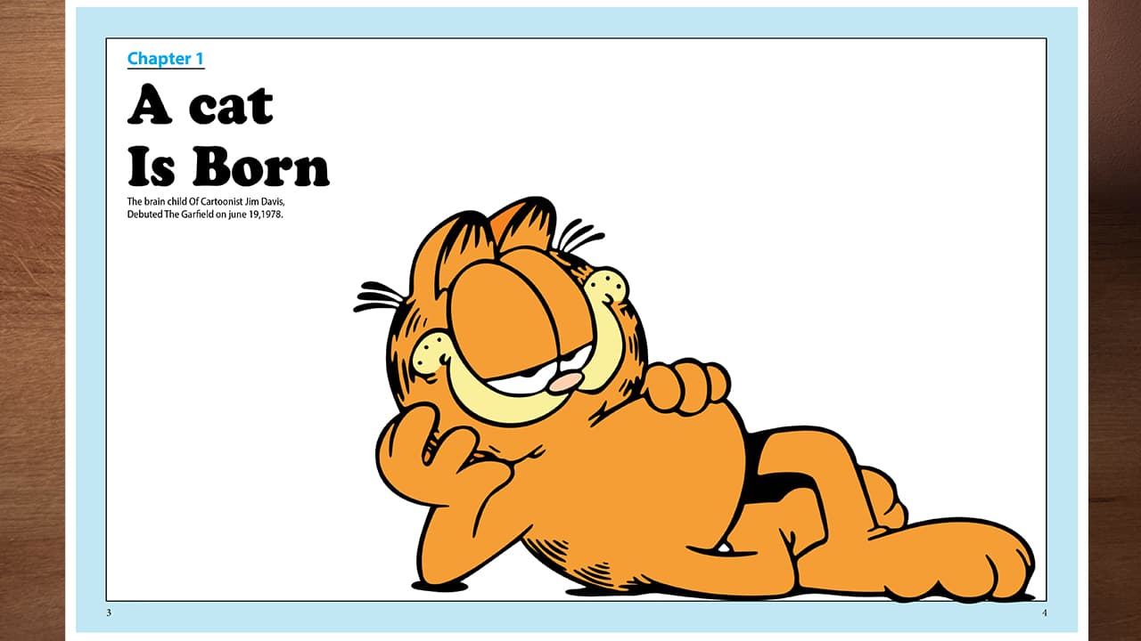 Opening spread introducing the Garfield feature story