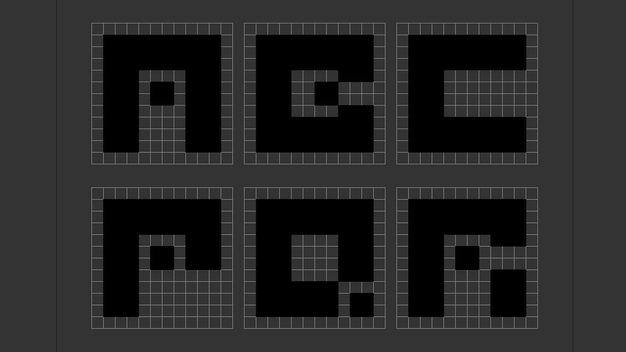 Inside the structure of 3" x 3" pixel grid