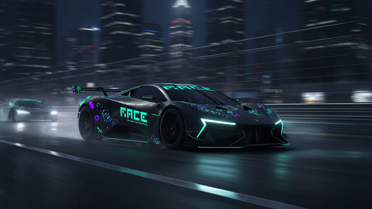 Race car livery featuring Pixie typeface