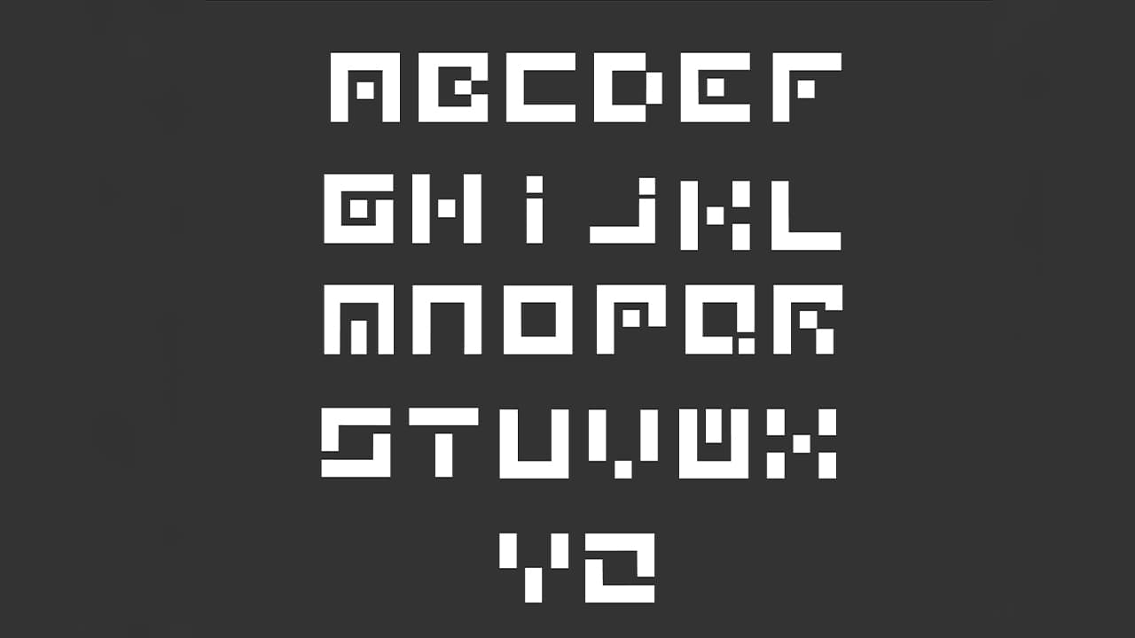 Set of alphabets in Pixie typeface