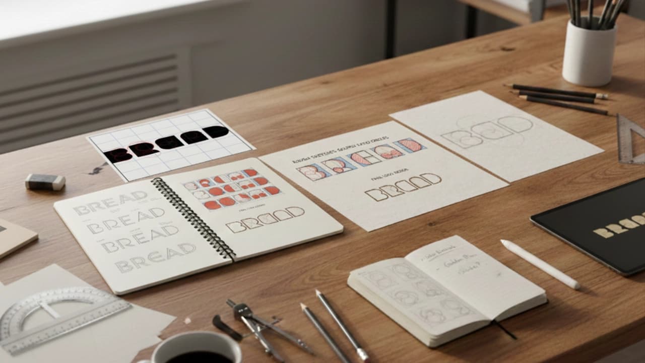 Rough sketches of the logo