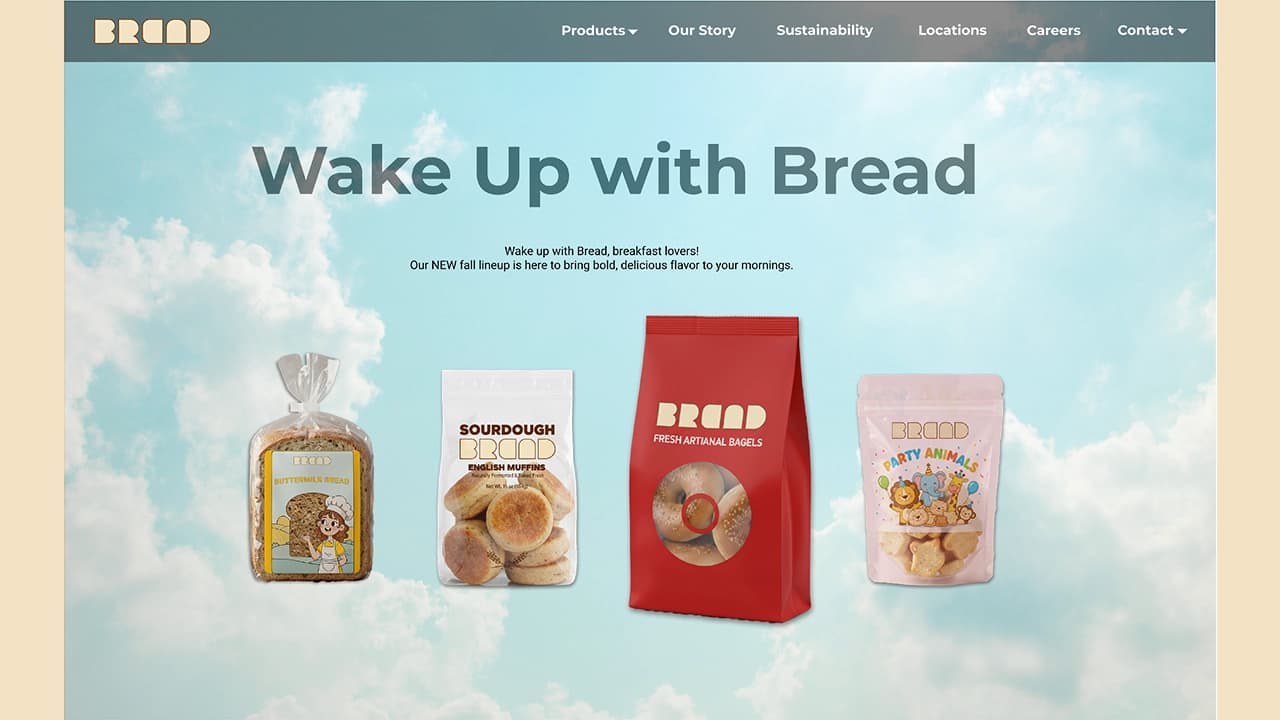 Product showcase on the homepage