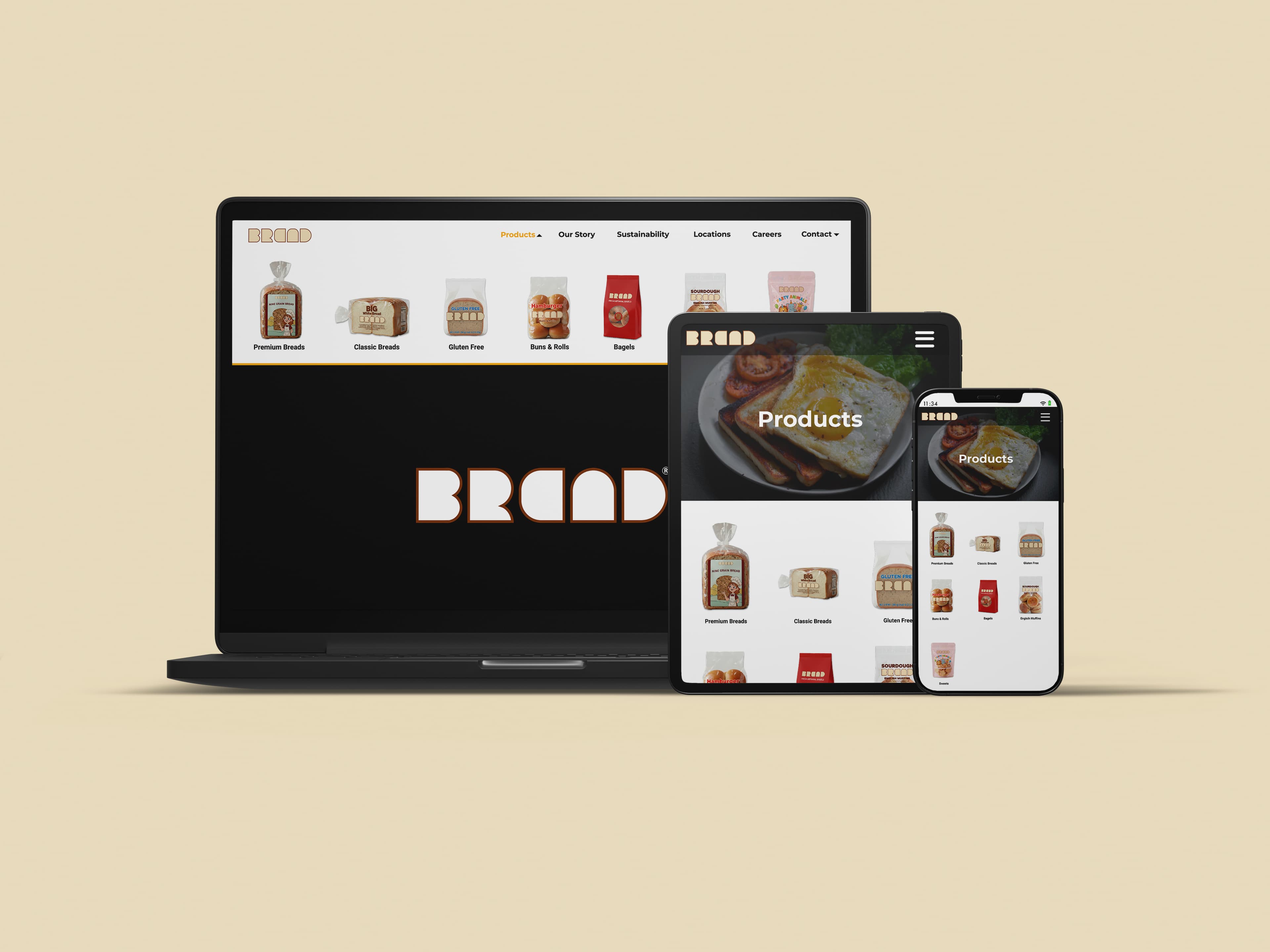 Website displayed on desktop, tablet, and mobile device