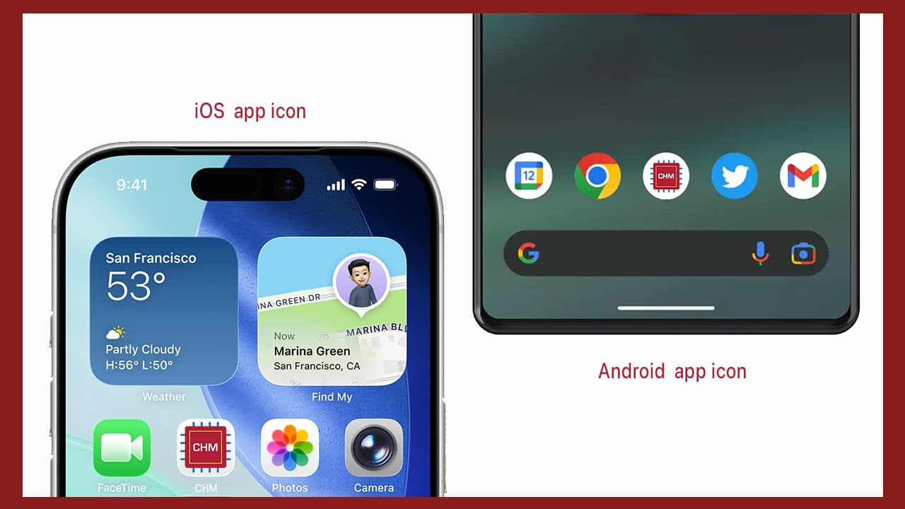 App icons for iOS and Android platforms