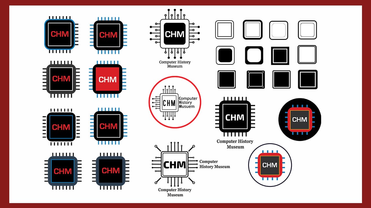 Final logo variations in different color and shape options