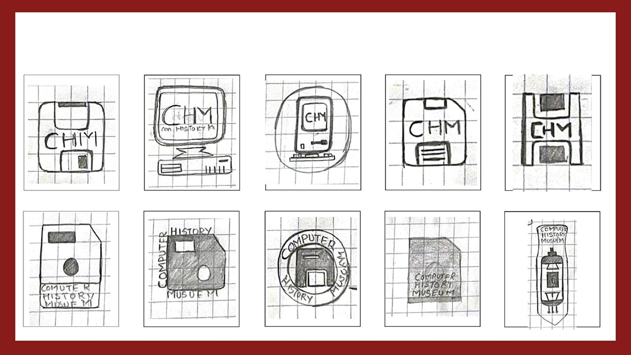 Rough sketches and concepts for the new logo design