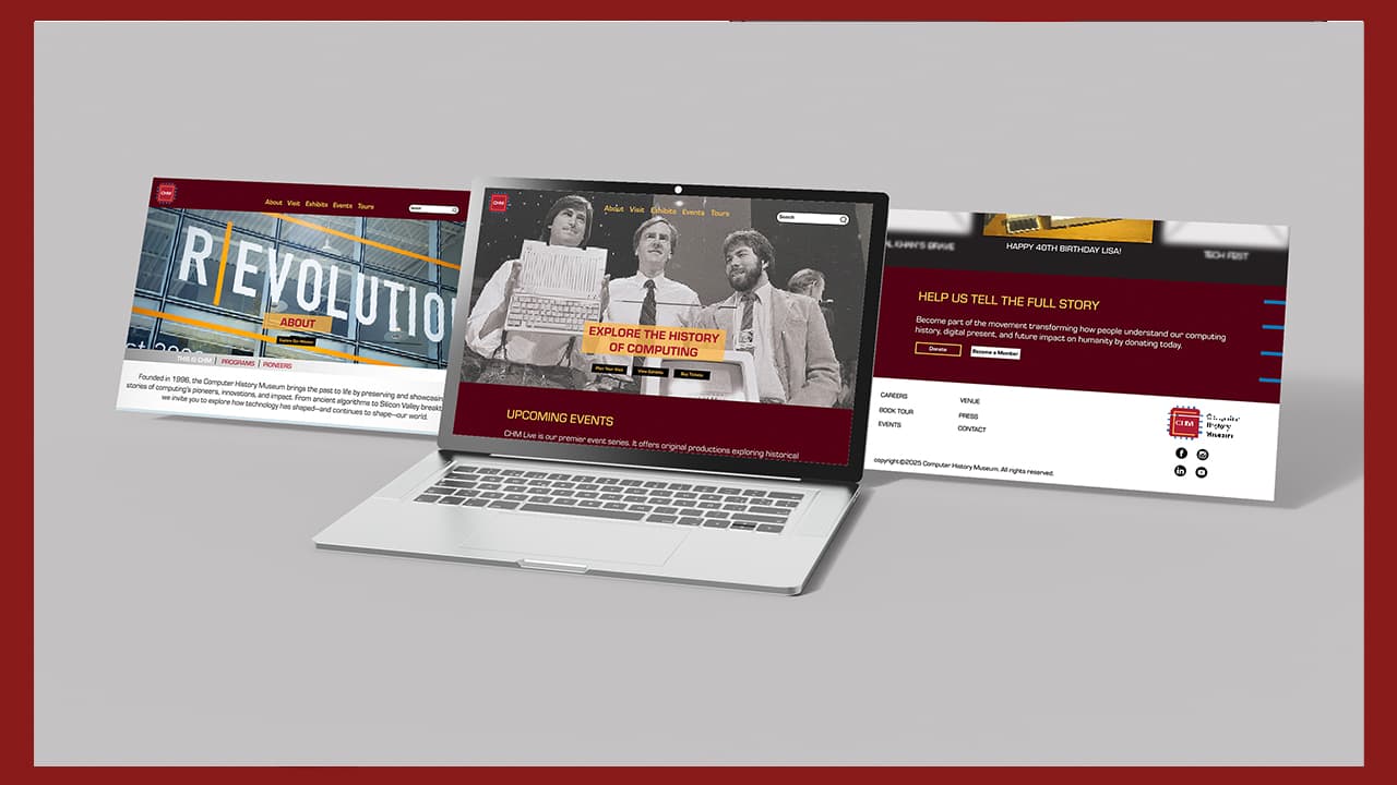 Website mockup featuring the new branding