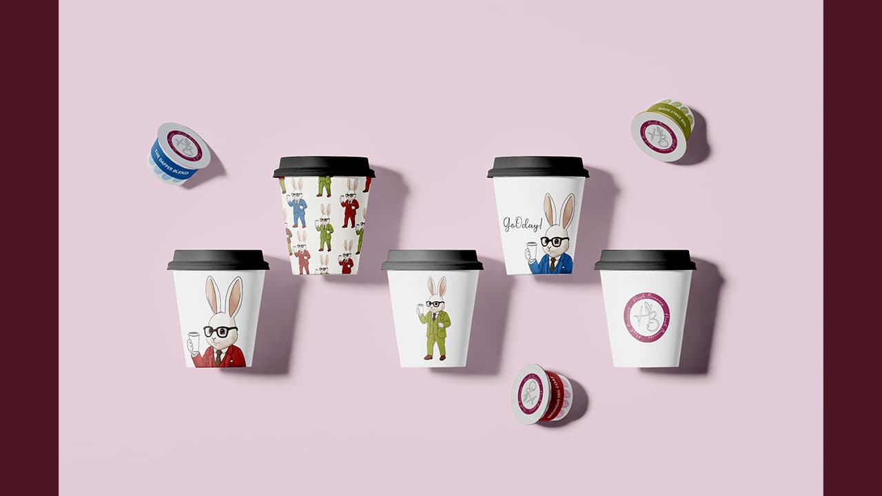 Design variations for branded cups and espresso pods packaging
