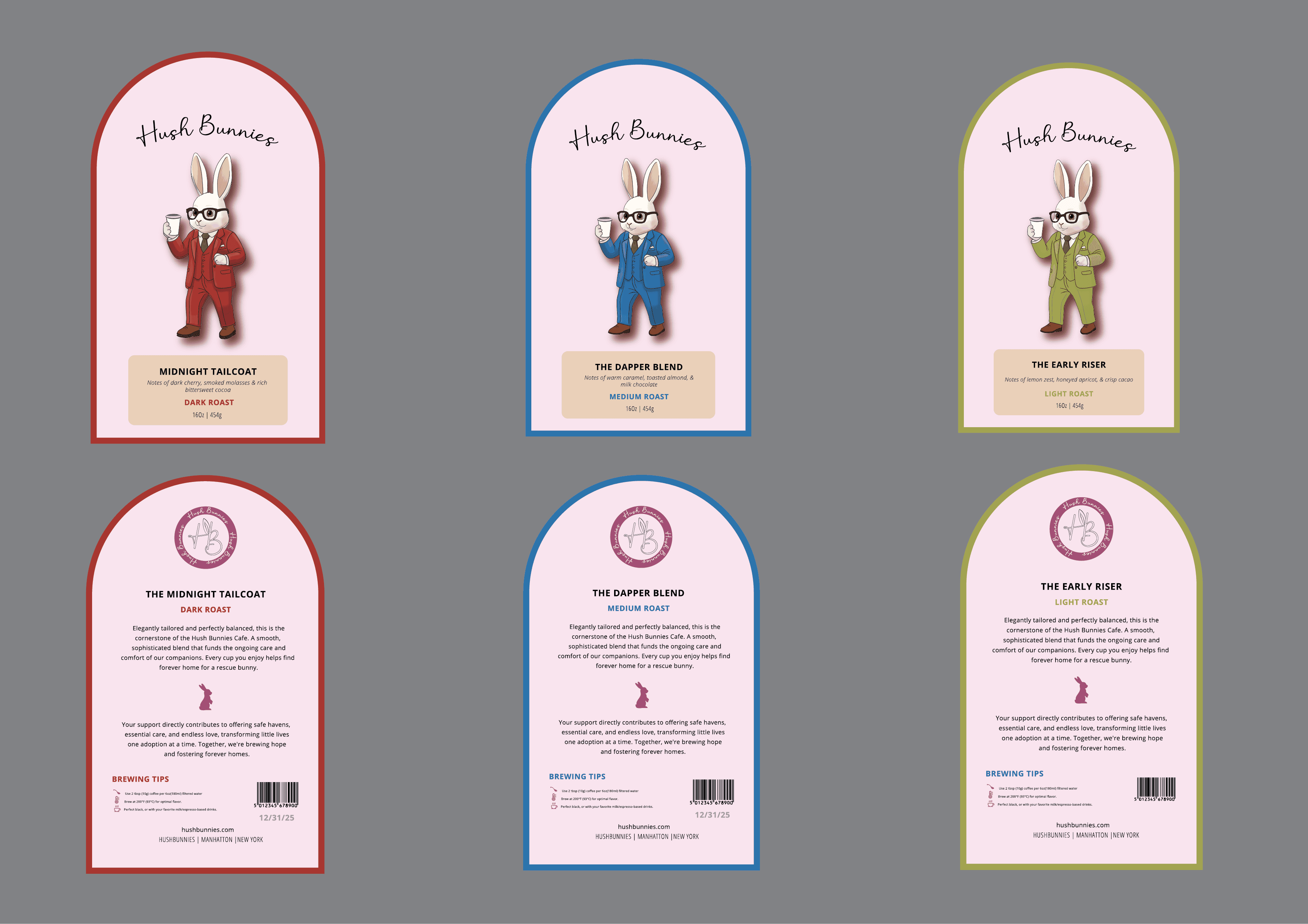 Front and back packaging labels